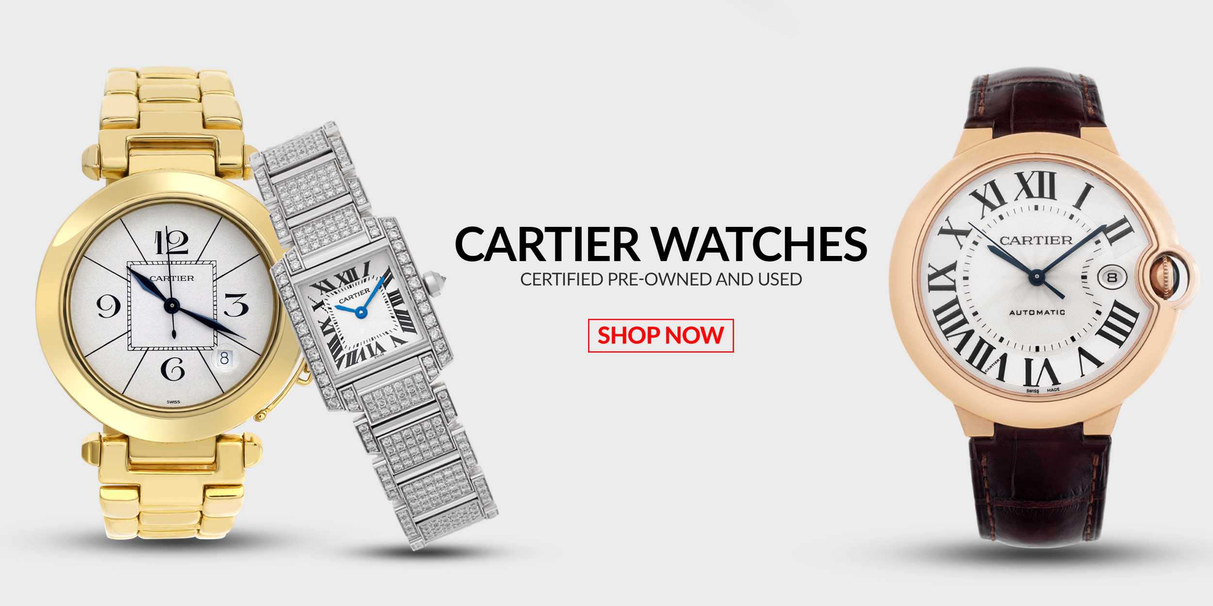 Pre-Owned Certified Used Cartier Watches Header